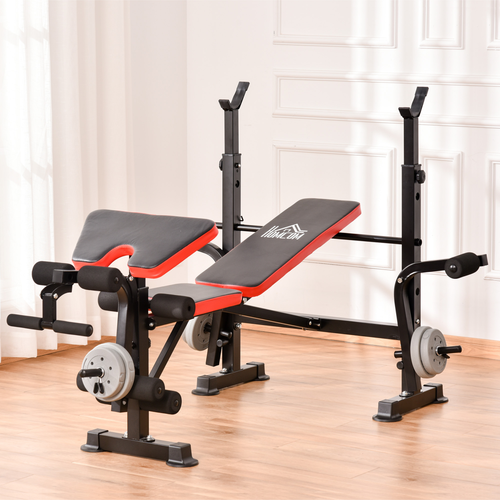 HOMCOM Multi-Function Adjustable Weight Bench – Home Gym Strength Training