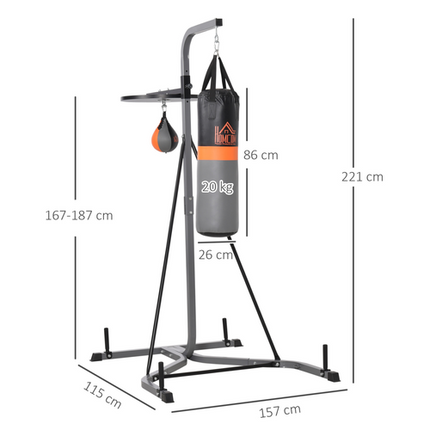 Punchbag & Speedball Boxing Station Frame Freestanding Training Home HOMCOM