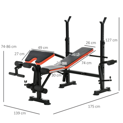 HOMCOM Multi-Function Adjustable Weight Bench – Home Gym Strength Training