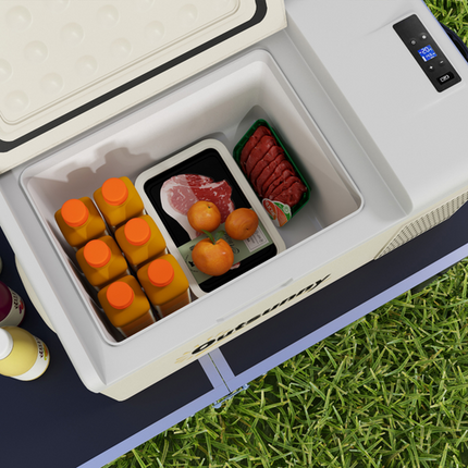 Outsunny 16L Portable Car Fridge Freezer – 12/24V DC & 100–240V AC – Khaki