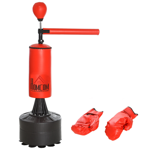 HOMCOM Rotating Boxing Punch Bag Stand – Flexible Arm with Speed Ball and Water-Filled Base