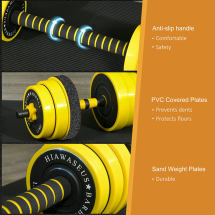HOMCOM 25KG Barbell and Dumbbell Set – Home Fitness Weight Training Kit