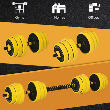 HOMCOM 25KG Barbell and Dumbbell Set – Home Fitness Weight Training Kit