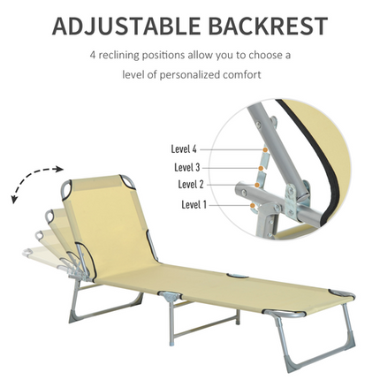 Outsunny Folding Sun Lounger – Portable Chaise Chair for Patio & Camping