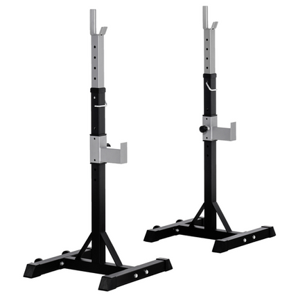 HOMCOM Portable Barbell Squat Rack – 2 Pairs, with Wheels, Weight Lifting Stand