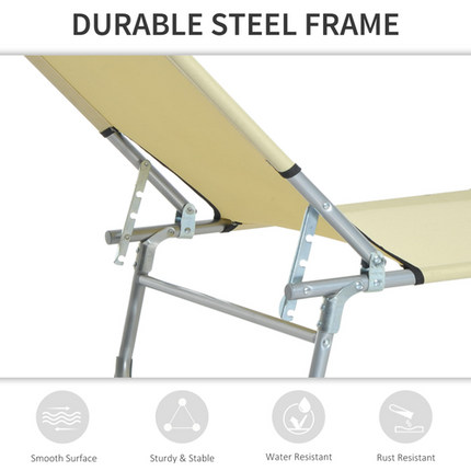Outsunny Folding Sun Lounger – Portable Chaise Chair for Patio & Camping
