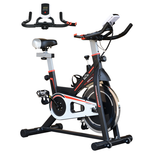 HOMCOM 8kg Flywheel Racing Exercise Bike – Cardio Trainer with Adjustable Resistance & LCD