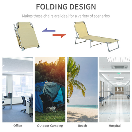 Outsunny Folding Sun Lounger – Portable Chaise Chair for Patio & Camping