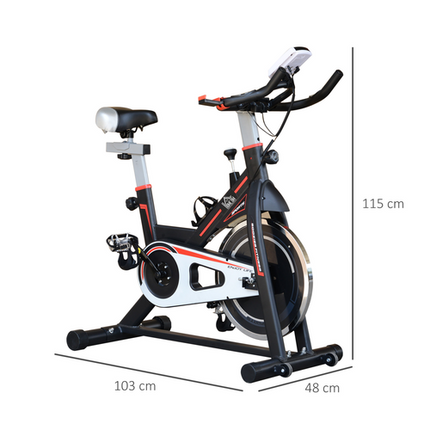 HOMCOM 8kg Flywheel Racing Exercise Bike – Cardio Trainer with Adjustable Resistance & LCD