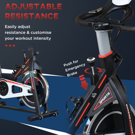 HOMCOM 8kg Flywheel Racing Exercise Bike – Cardio Trainer with Adjustable Resistance & LCD