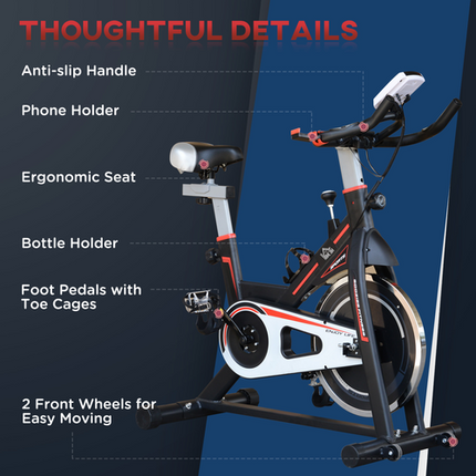 HOMCOM 8kg Flywheel Racing Exercise Bike – Cardio Trainer with Adjustable Resistance & LCD