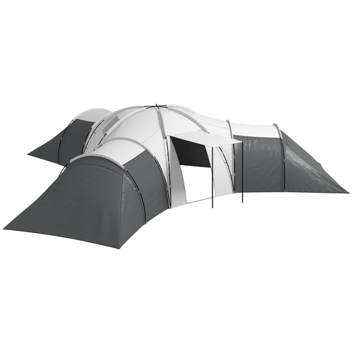 Outsunny Large Family Camping Tent – 3 Bedrooms, Living Area & Porch for 6–9 People