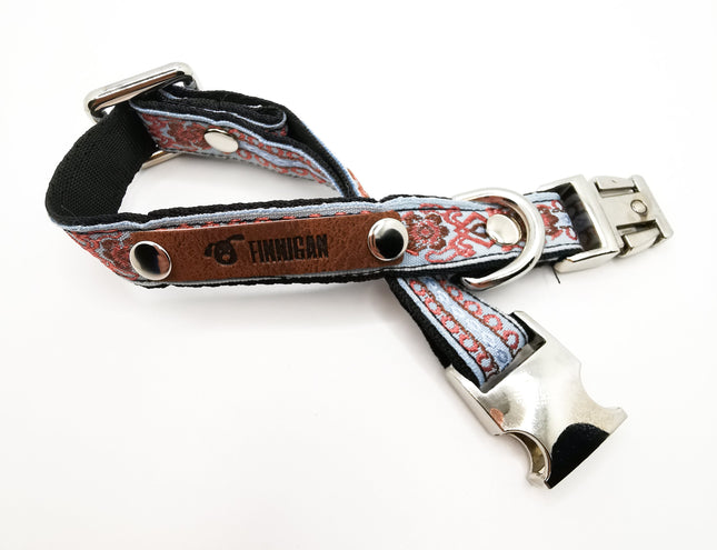 Finnigan Designer Cotton Dog Collar – Stylish Vintage Pattern for Trendy Dogs