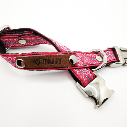 Finnigan Designer Cotton Dog Collar – Stylish Vintage Pattern for Trendy Dogs