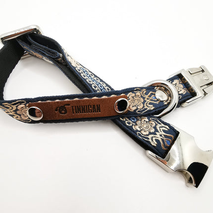 Finnigan Designer Cotton Dog Collar – Stylish Vintage Pattern for Trendy Dogs