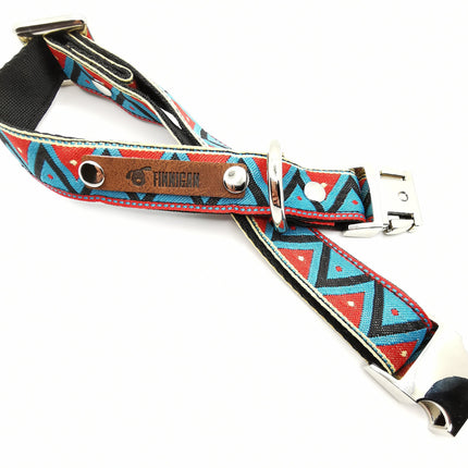 Finnigan Designer Dog Collar – ZigZag Personalised Charm Cotton Pet Collar