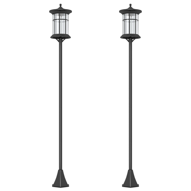 Outsunny LED Outdoor Solar Post Lights, Waterproof IP44, Cool White, 2 Pack
