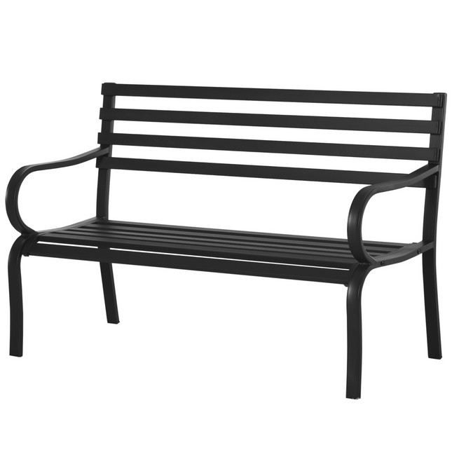 2 Seater Bench Garden Furniture Outdoor Metal Loveseat Seat