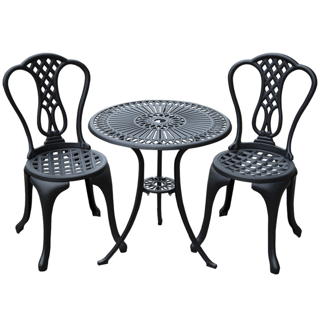 3 Pc Cast Aluminium Bistro Set