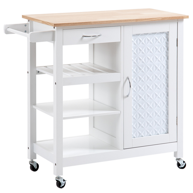 Kitchen CartUtility Kitchen Island with Storage Drawer, White