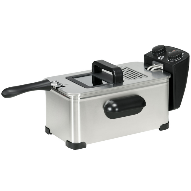 HOMCOM Deep Fat Fryer 3L 2000W – Adjustable Temp & 60min Timer