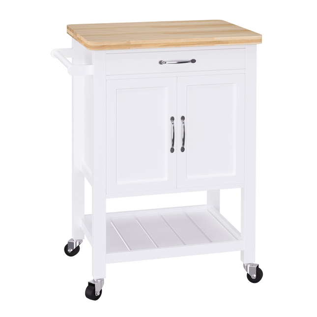 Kitchen Island W/ Drawer-White/Oak Colour