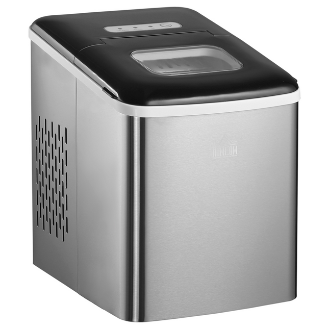 HOMCOM Portable Ice Maker – Countertop Ice Cube Machine for Home, Black