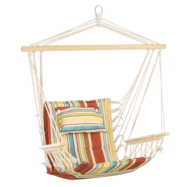 Hanging Hammock Chair Swing Thick Rope Frame Safe Wide Seat