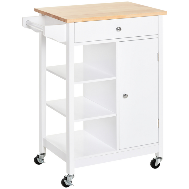 MDF Kitchen Storage Trolley White