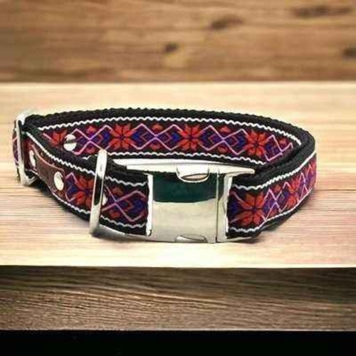 Large Breed Cotton Dog Collar – Heavy-Duty Adjustable Collar for Big Dogs