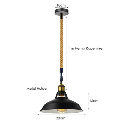 Slotted Metal Ceiling Pendant Light – Modern Hemp Hanging Retro Design