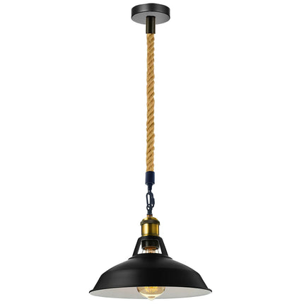 Slotted Metal Ceiling Pendant Light – Modern Hemp Hanging Retro Design