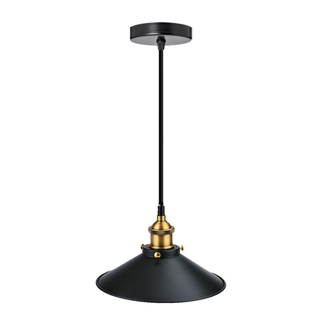 Matt Black Bedroom Light Shade with Gold Lamp Holder