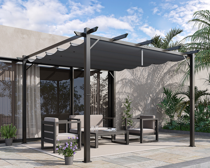 Retractable Patio Awning – Manual Garden Canopy for Outdoor Shade