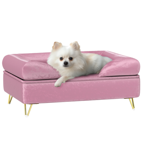 PawHut Dog Sofa Couch – Removable Backrest & Washable Cushion – Pink