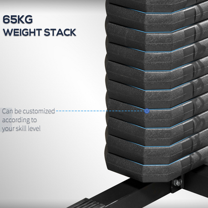 HOMCOM Multi-Station Home Gym – 66kg Weight Stack for Strength Training, Red