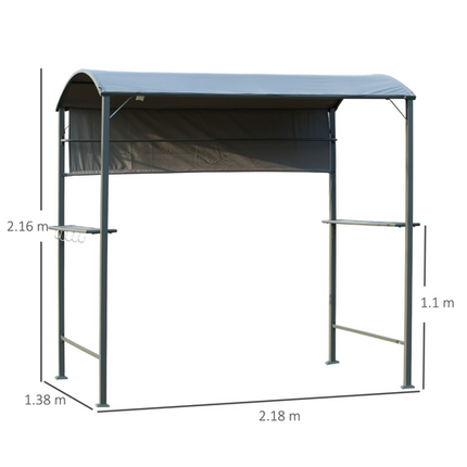 Outsunny Outdoor BBQ Canopy with Metal Frame - Grey