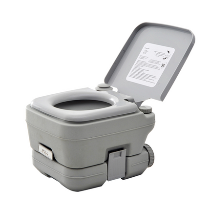 HOMCOM 10L Portable Travel Toilet for Camping – 2 Detachable Tanks – Grey