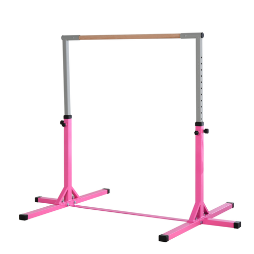 HOMCOM 95–145cm Gymnastics Horizontal Bar – Adjustable for Kids Home Fitness