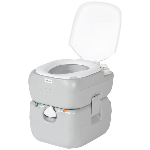 Outsunny Portable Camping Toilet – Detachable Waste Tanks – Grey