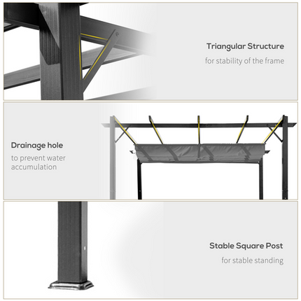 Retractable Patio Awning – Manual Garden Canopy for Outdoor Shade