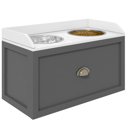 PawHut Stainless Steel Raised Bowl with 21L Storage – For Large Dogs
