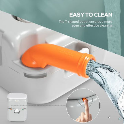 Outsunny Portable Camping Toilet – Detachable Waste Tanks – Grey