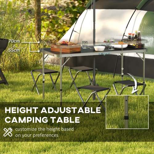 Outsunny Folding Camping Table & Chairs Set – Outdoor/Indoor BBQ Picnic Use