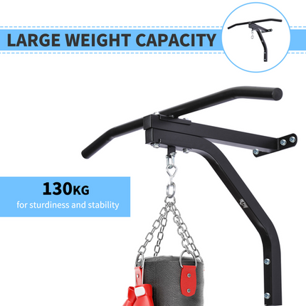 HOMCOM Heavy Duty Wall Mount Punch Bag Hanger – Steel Chain Swivel Bracket, Black