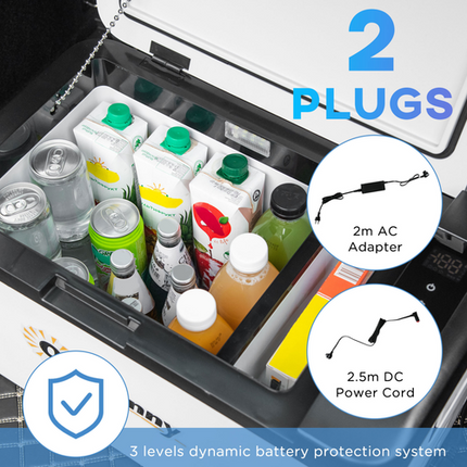 Outsunny 25L 12V Car Refrigerator – LED Light – Portable Indoor & Outdoor Use