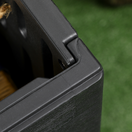 Black 336L Plastic Outdoor Storage Box with Wheels – Weatherproof Garden Container