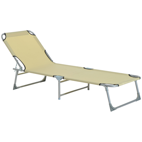 Outsunny Folding Sun Lounger – Portable Chaise Chair for Patio & Camping