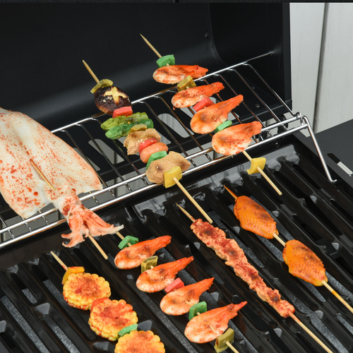 Outsunny Deluxe 3+1 Burner Gas BBQ Trolley Grill - 110x50x100cm