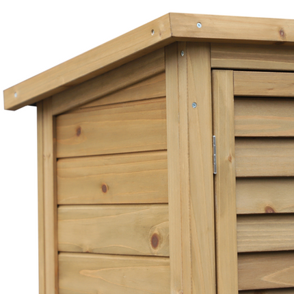 Solid Fir Wood Outdoor Storage Cabinet – Heavy-Duty Garage Organizer for Garden Tools